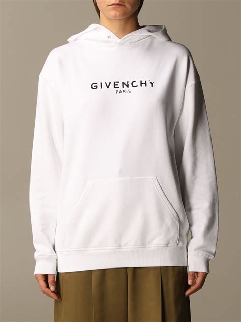 felpa givenchy con cappuccio|GIVENCHY Felpa con cappuccio e logo in strass .